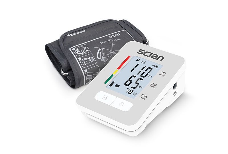 SCIAN upper arm blood pressure monitor model for home and distributor programs